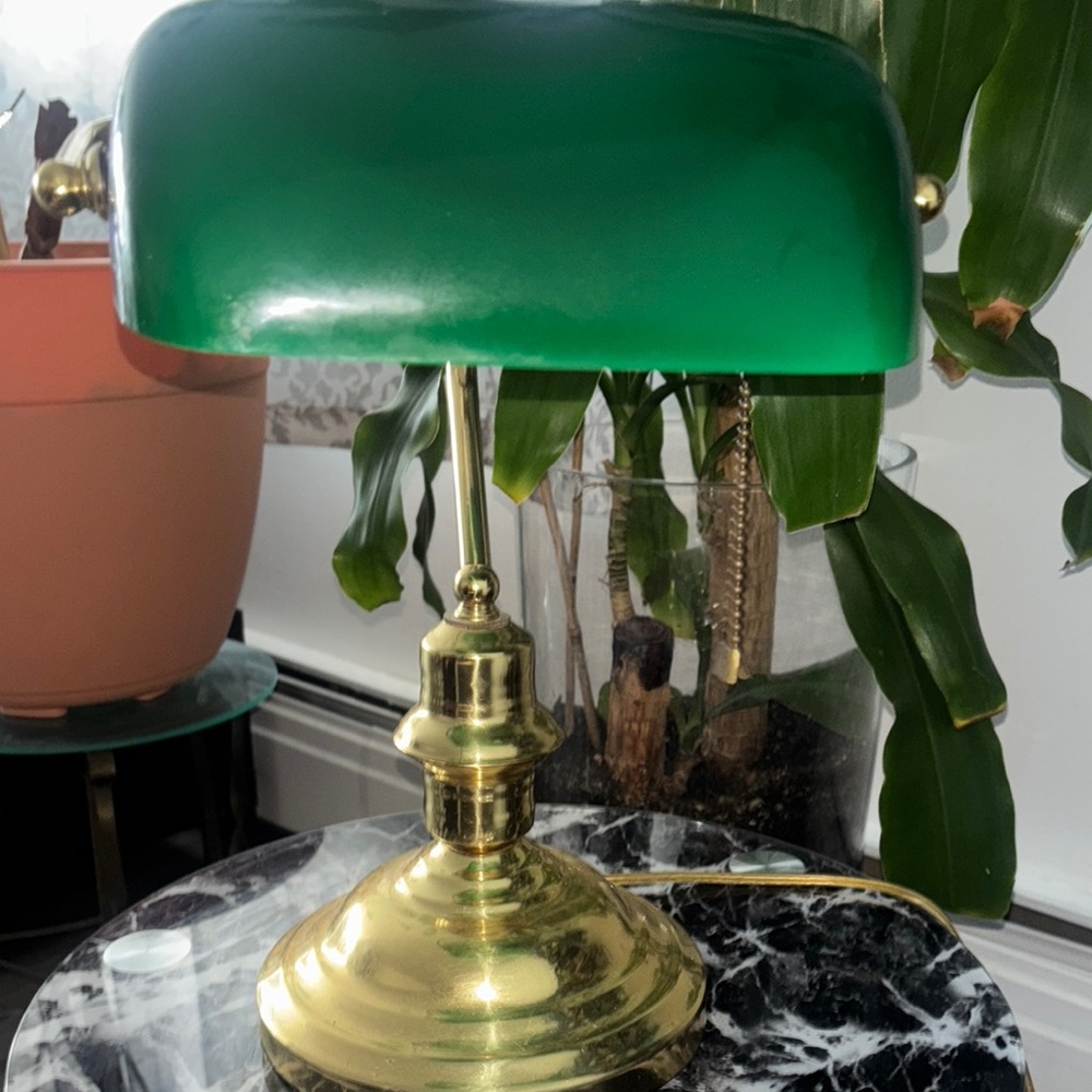 Green Glass Banker's Lamp